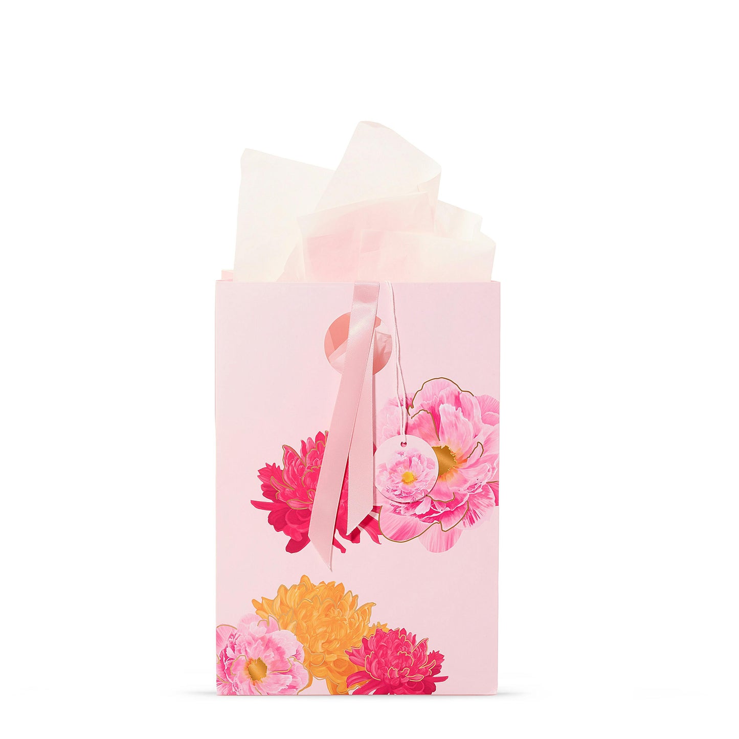 Pink Peony Floral Gift Bag Y8F0