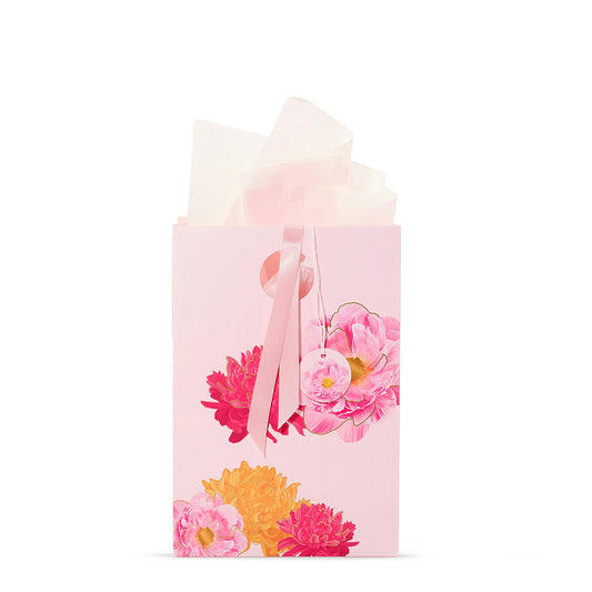 Pink Peony Floral Gift Bag Y8F0
